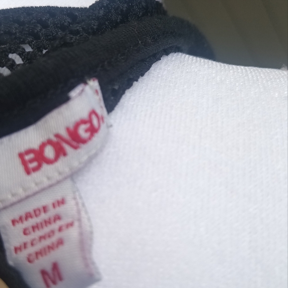 BONGO Lion Hi-Lo Sheer Mesh Black and White Graphic Tank Top Womens Size M Y2K - Picture 4 of 6